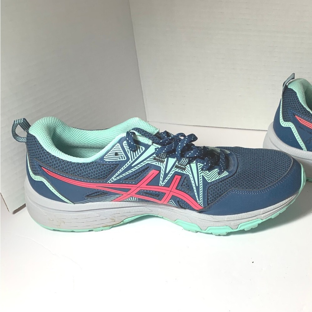 Asics Gel Venture 8 Women's Running Shoes Blue Pink Size 11 Trail Comfort